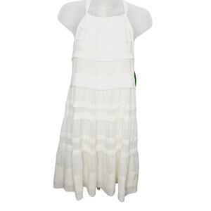 Conscious Collection H&M White Tiered Halter Summer Dress Women's Size 6-NEW